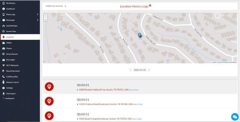 xnspy location history